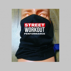 Street Workout Performance čierna univerzálna elastická multifunkčná šatka vhodná na prekritie úst a nosa aj na turistiku pre chladenie krku v horúcom počasí